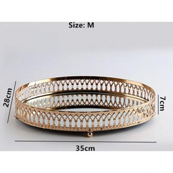 Round Glass Mirror Display Plate