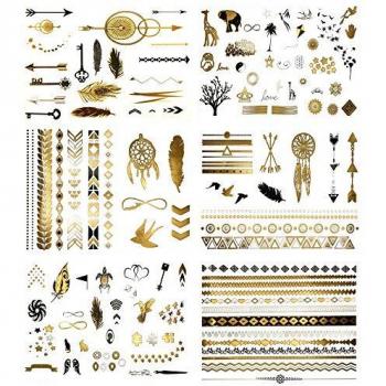 Gold Metallic Temporary Tattoos