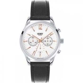 Henry London Heritage Unisex Leather Strap Analog Watch, Model HL39CS0009