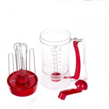 Mélangeur 3-en-1 manuel pour préparation de cupcakes, muffins, gaufres et crêpes avec outils à biscuits inclus