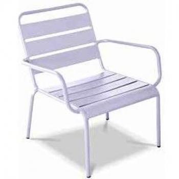 Fauteuil de Jardin Bas Palavas en Acier Blanc