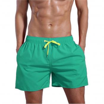 QRANSS Men's Solid 16-Inch Waterproof Swim Trunks (L, Waistline 38-40 inch)