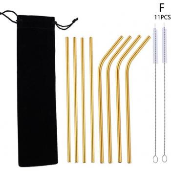 Vibrant Metal Straw Set
