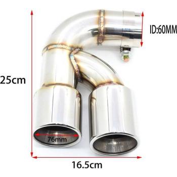 Tuyau d'échappement embout en inox 60mm pour BMW F20 118i 120i Série 1