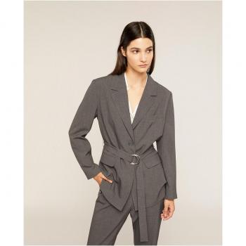 Blazer de Mujer con Cinturón y Botonadura Frontal Motifi