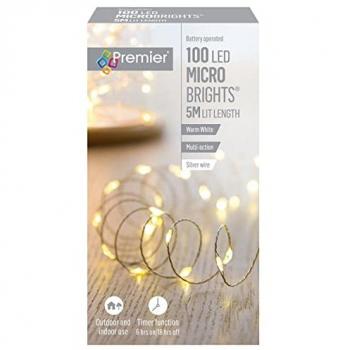 100 LED Warm White Christmas Multi Function Battery Lights with Timer