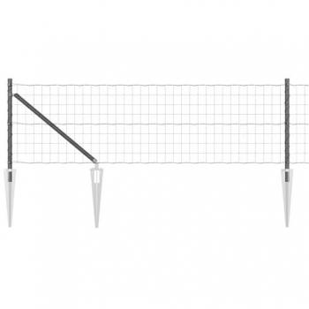 VidaXL Galvanisierter Gartenzaun 0,4x25 m mit 13 Ankern