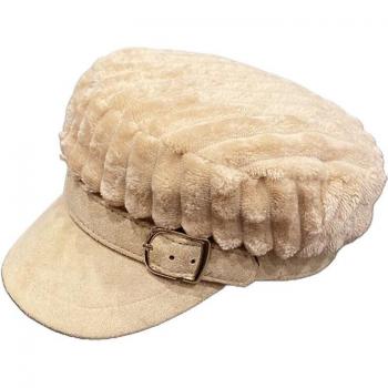 Fuzzy Plush Women’s Painter Flat Cap