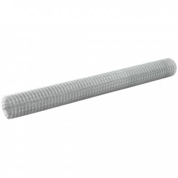 VidaXL Alambrada de gallinero acero galvanizado plateada 10x1,5 m