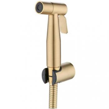 Hand Held Bidet Showerhead with Brushed Gold Finish and Stainless Steel Faucet Set