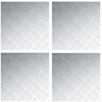 Aluminium Slip‑Resistant Checker Sheets – 4 Pack, 50x50 cm – Vidaxl