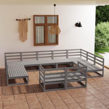 VidaXL Modular 11-Piece Garden Lounge Set in Pinewood
