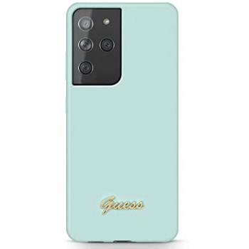 GUESS Silikonový kryt na mobil Samsung Galaxy S21 Ultra 5G mentol