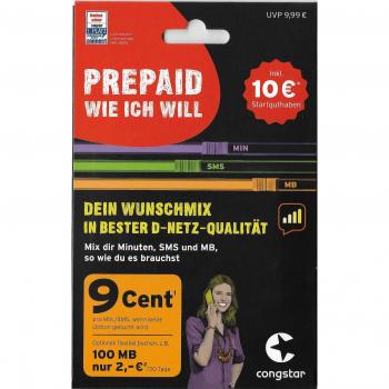 Congstar Starterpaket Prepaid Card + 10+15=25€ Guthaben
