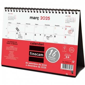 Calendario 16 meses sobremesa septiembre 2024-diciembre 2025 Neutro S-210x150 mm Finocam Catalán