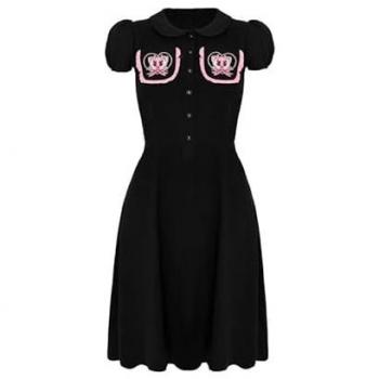 Not Into You Front Pocket Short Sleeve Midi Dress – Hell Bunny 2XL Black