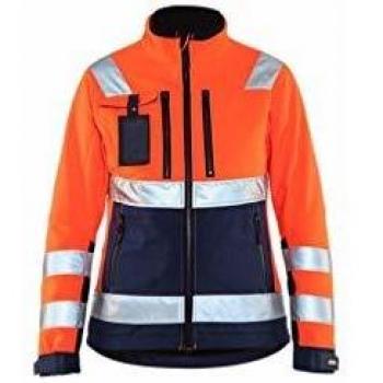 Giacca Da Lavoro Softshell Donna 4902 – Arancione Fluorescente/Marine L – Blu Navy