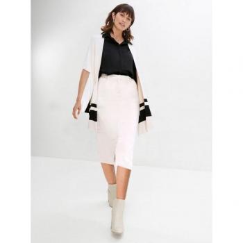 Strickjacke Damen – Witt Cardigan, Gr. 38, Champagner/Schwarz Muster