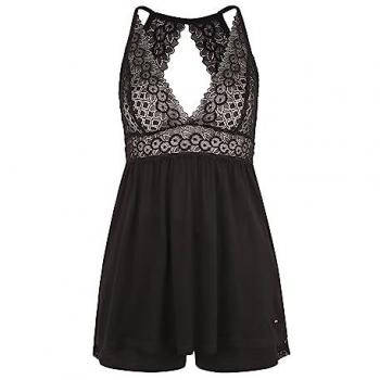LASCANA Shorty, (2 tlg.), mit transparentem Spitzeneinsatz