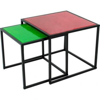 Rot–Grün Paroli Couchtisch – B:45 cm, H:47 cm, T:45 cm – quadra