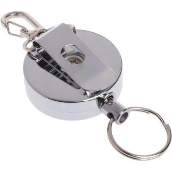Llavero Retractor de Carrete de Pesca Zinger de Metal Completado y Cable de Acero 62KF
