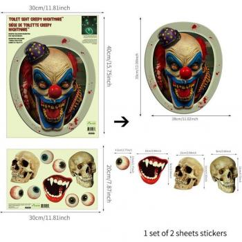 Removable Glow-in-the-Dark Skull Toilet Decals