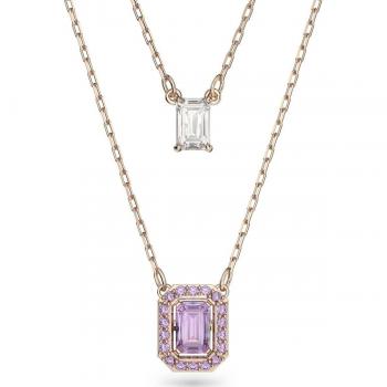 Swarovski Ladies Millenia Rose Gold Plated Octagon Layered Necklace 5640558
