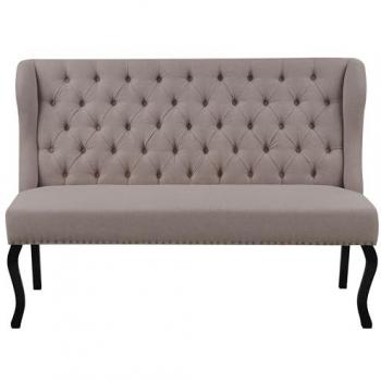 Torsby Light Brown Polyester 2-Seater Wingback Sofa with Cabriole Legs