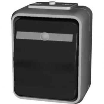 Presa elettrica 16A AquaTop grigio chiaro/basaltgrey con campo di scrittura e morsetti ATO