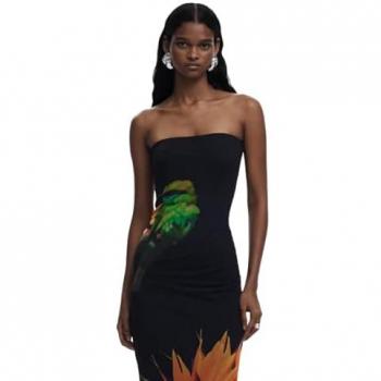 Desigual Slim Fit Kleid Colibri 25SWMK16 Schwarz
