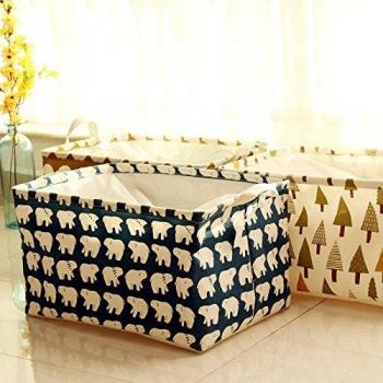 Mimbre Cotton Folding Box with Water‑Proof Coating – Hedgehog Edition