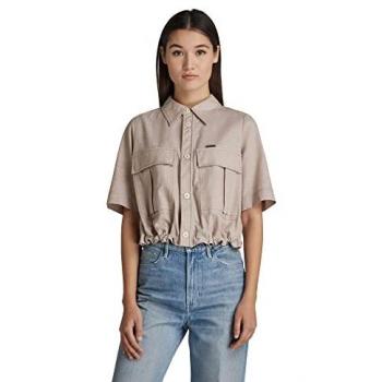 Camicia G-Star A Maniche Corte Cropped Beige S