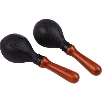 Maracas en bois avec coquillages en plastique