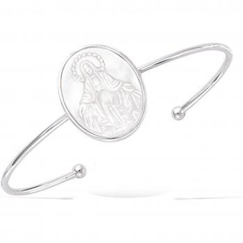Les Trésors De Lily Braccialetto 58mm Vierge Marie Argento Nacaro Bianco