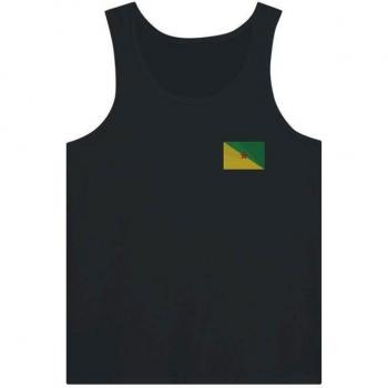 100% Cotton Guyana Flag Tank in Black