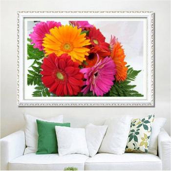 Cross-Stitch Flower Gem Stickers