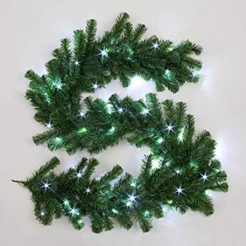 Pre-Lit Alaskan Pine Green Garland 2m