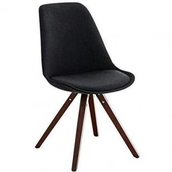 Chaise d’intérieur design square PEGLEG, couleur noire, pieds en noyer