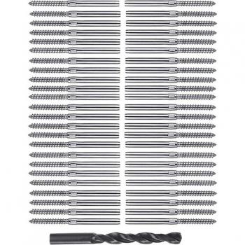 Système de fixation à tire-fond gauche/droit 1/8 pouce, 316 SS – garde-corps escalier/pont en bois, poste balustre 30P