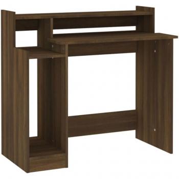 Bureau/étude chêne brun, dimensions 97 × 45 × 90 cm, éclairage LED