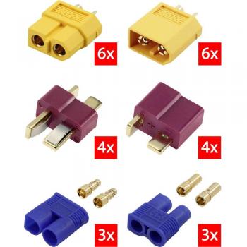 RE-6699867 Connettore maschio per batteria XT60, Spina a t, EC3 dorato 1 pz.