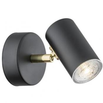 Lagos Single Spotlight in Black and Brass