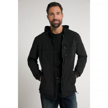 Giacca nera impermeabile leggera con cappuccio uomo 7XL JP1880