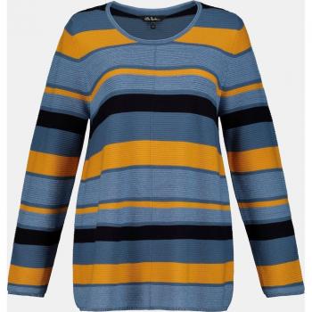 Pullover Donna Taglie Forti a Righe, Blu, Taglia 64/66, Fibra Sintetica/Cotone