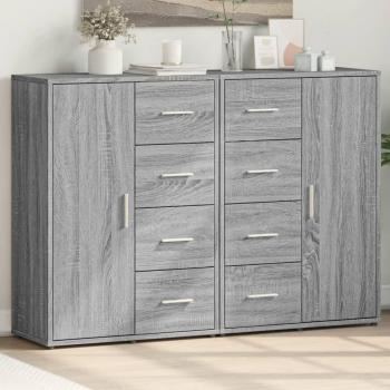 Set of 2 Grey Sonoma Sideboards 60x31x84 cm Engineered Wood