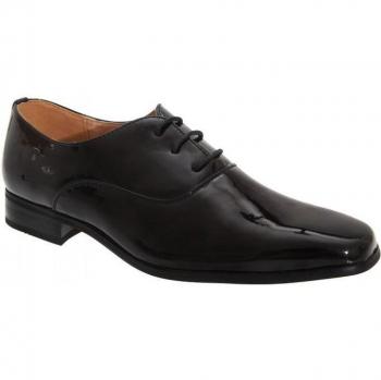 Scarpe da uomo Goor Older Boys 5½ UK nero con lacci in pelle verniciata