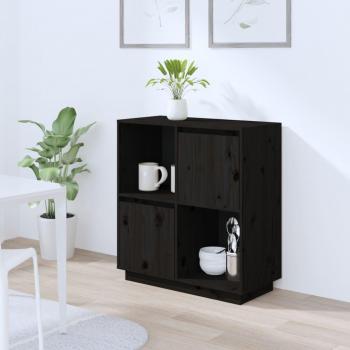 Buffet Vidaxl Bois Noir Porte & Tiroir 74x35x80 cm