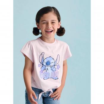 Soft Lilac Disney Lilo & Stitch Short‑Sleeve T‑Shirt (Good Day) for Ages 4–5