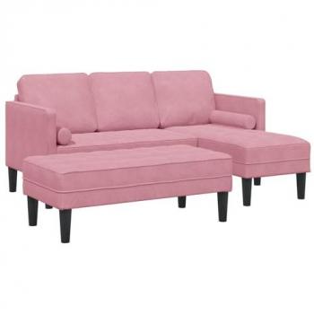 Canapé extérieur Vidaxl avec coussins en velours rose