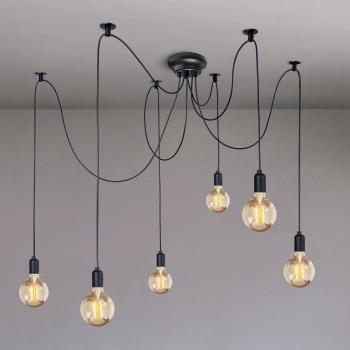 Luminaire Tosel style industriel noir